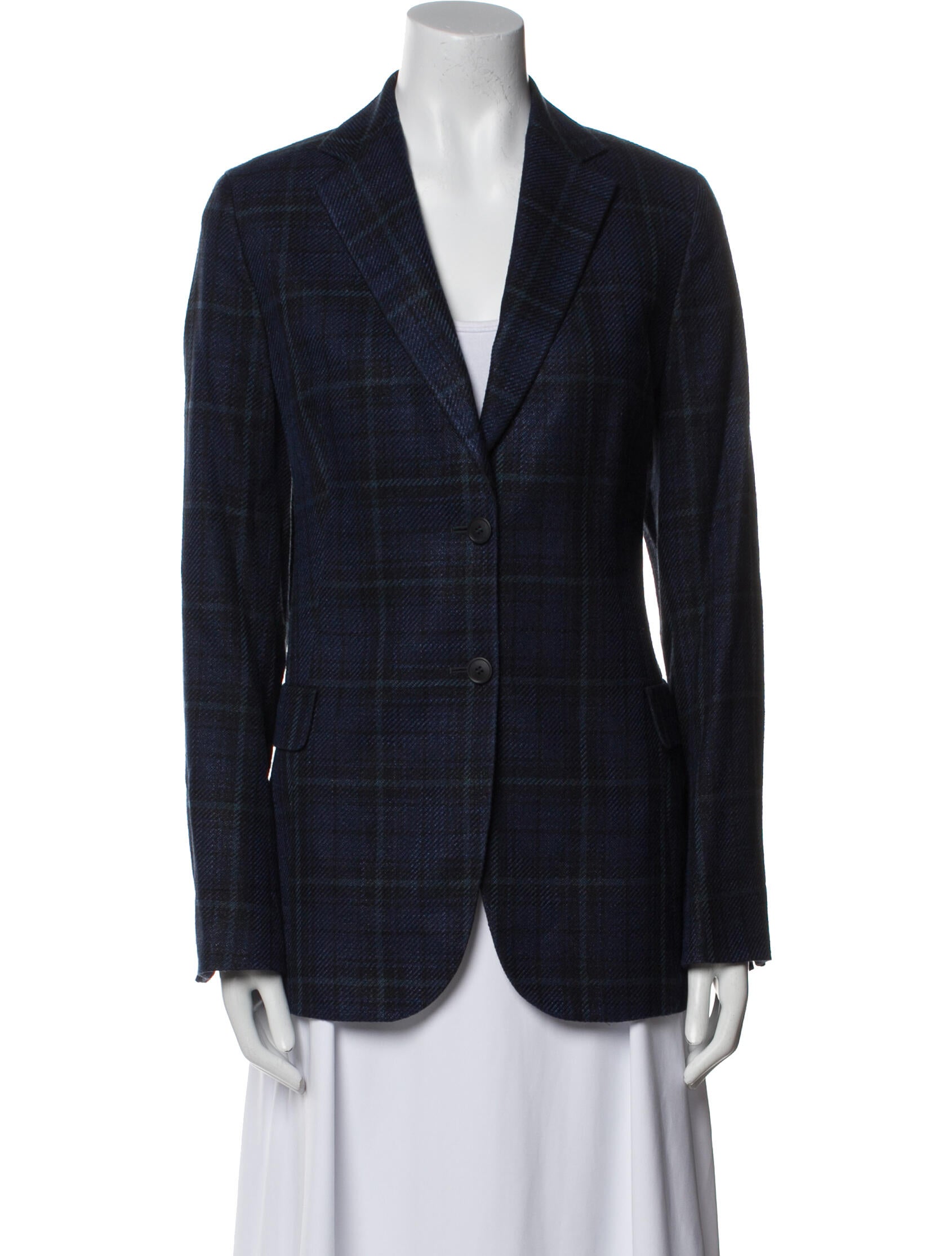 Akris Silk Plaid Print Blazer