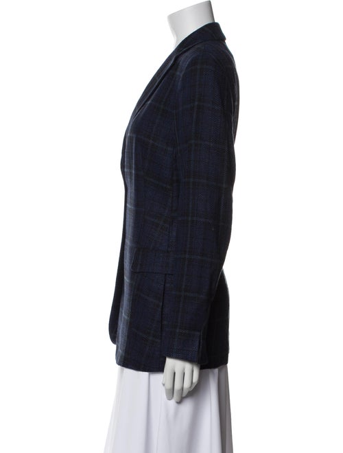 Akris Silk Plaid Print Blazer