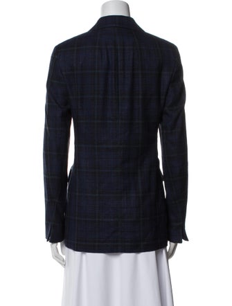 Akris Silk Plaid Print Blazer
