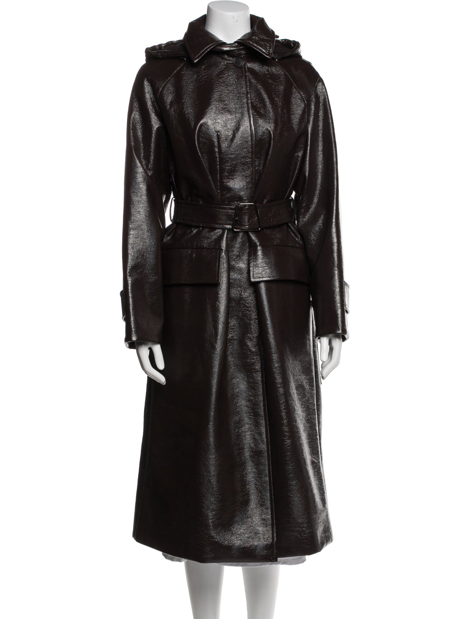 Akris Faux Leather Trench Coat