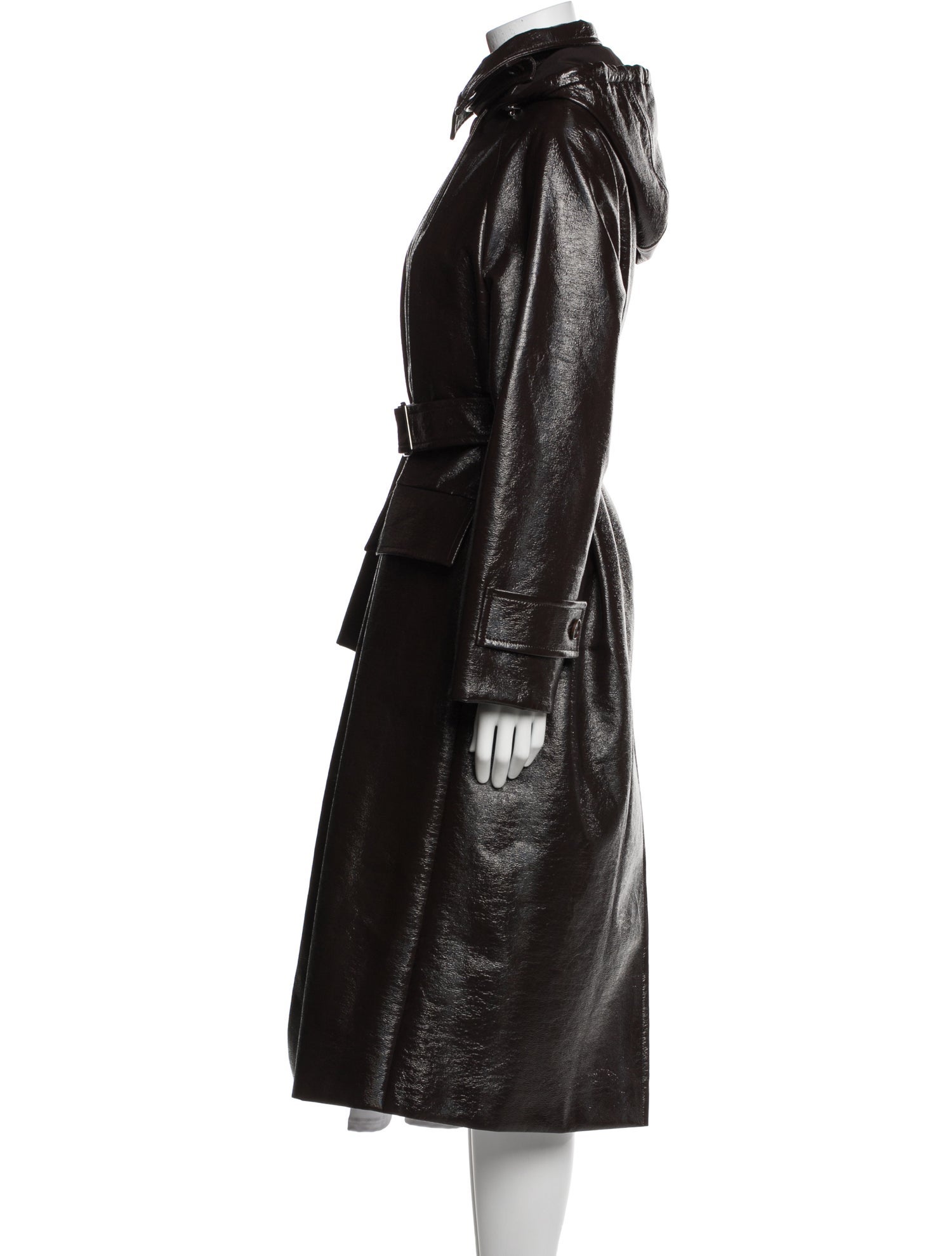 Akris Faux Leather Trench Coat
