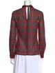 Akris Wool Plaid Print Button-Up Top