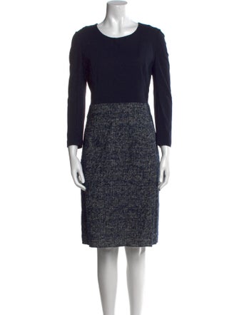 Akris Tweed Pattern Knee-Length Dress