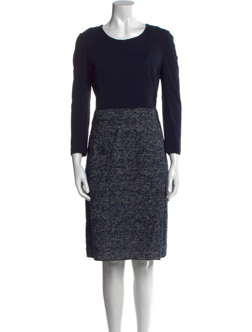 Akris Tweed Pattern Knee-Length Dress