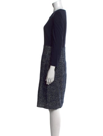Akris Tweed Pattern Knee-Length Dress