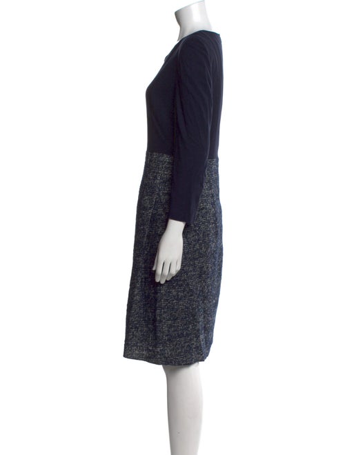 Akris Tweed Pattern Knee-Length Dress