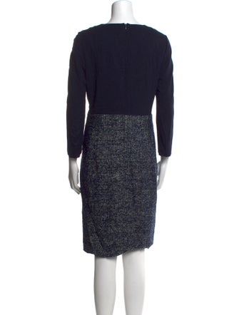 Akris Tweed Pattern Knee-Length Dress