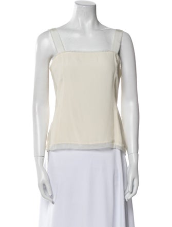 Akris Silk Square Neckline Crop Top