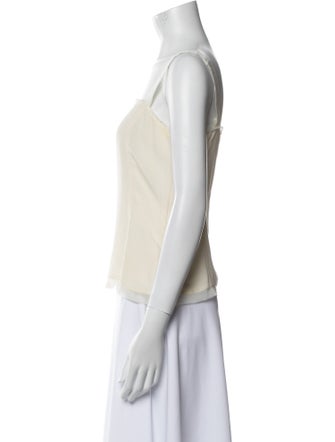 Akris Silk Square Neckline Crop Top