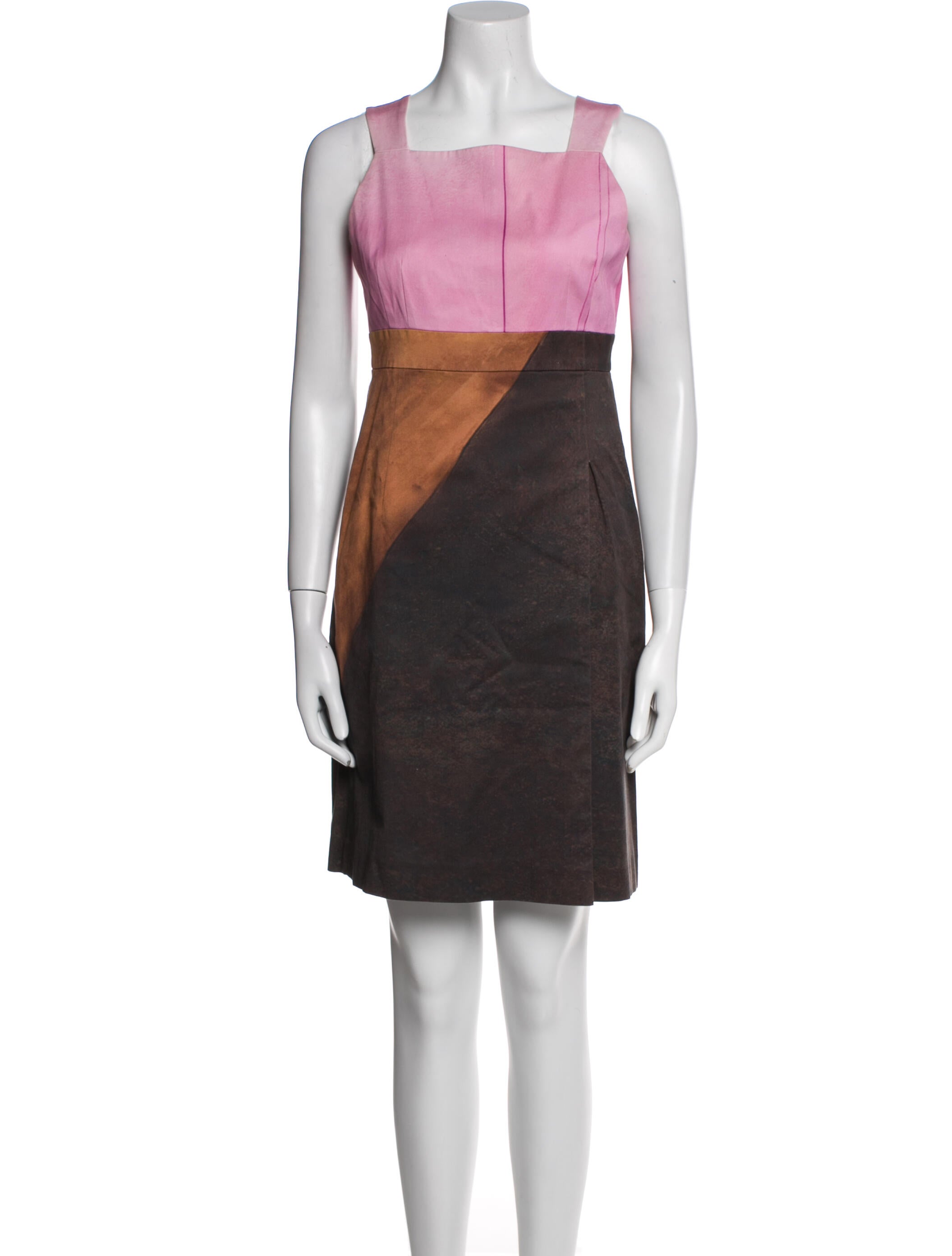 Akris Colorblock Pattern Mini Dress