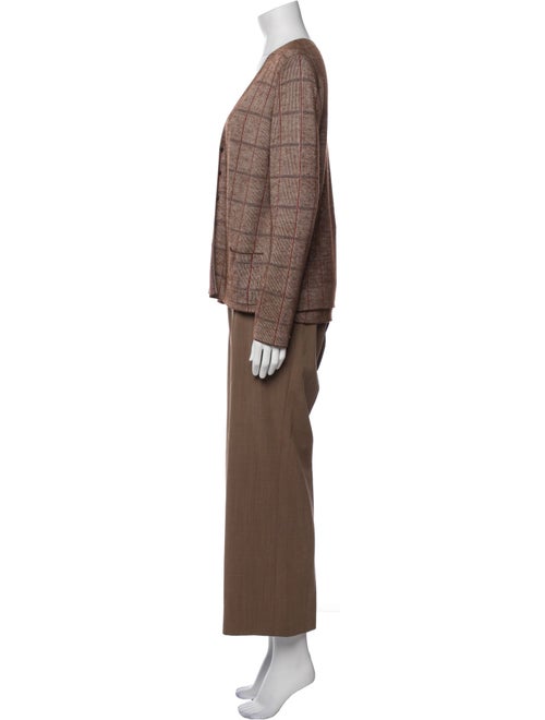Akris Cashmere Plaid Print Pant Set