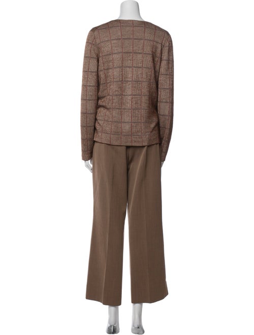 Akris Cashmere Plaid Print Pant Set