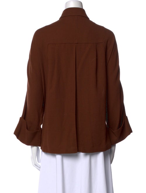 Akris Virgin Wool Three-Quarter Sleeve Blouse