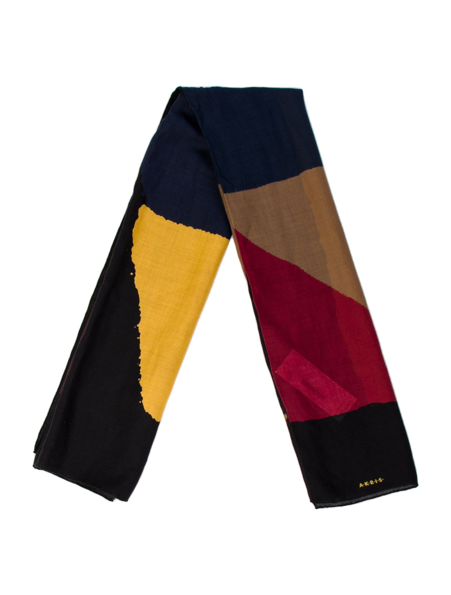 Akris Cashmere Colorblock Pattern Scarf