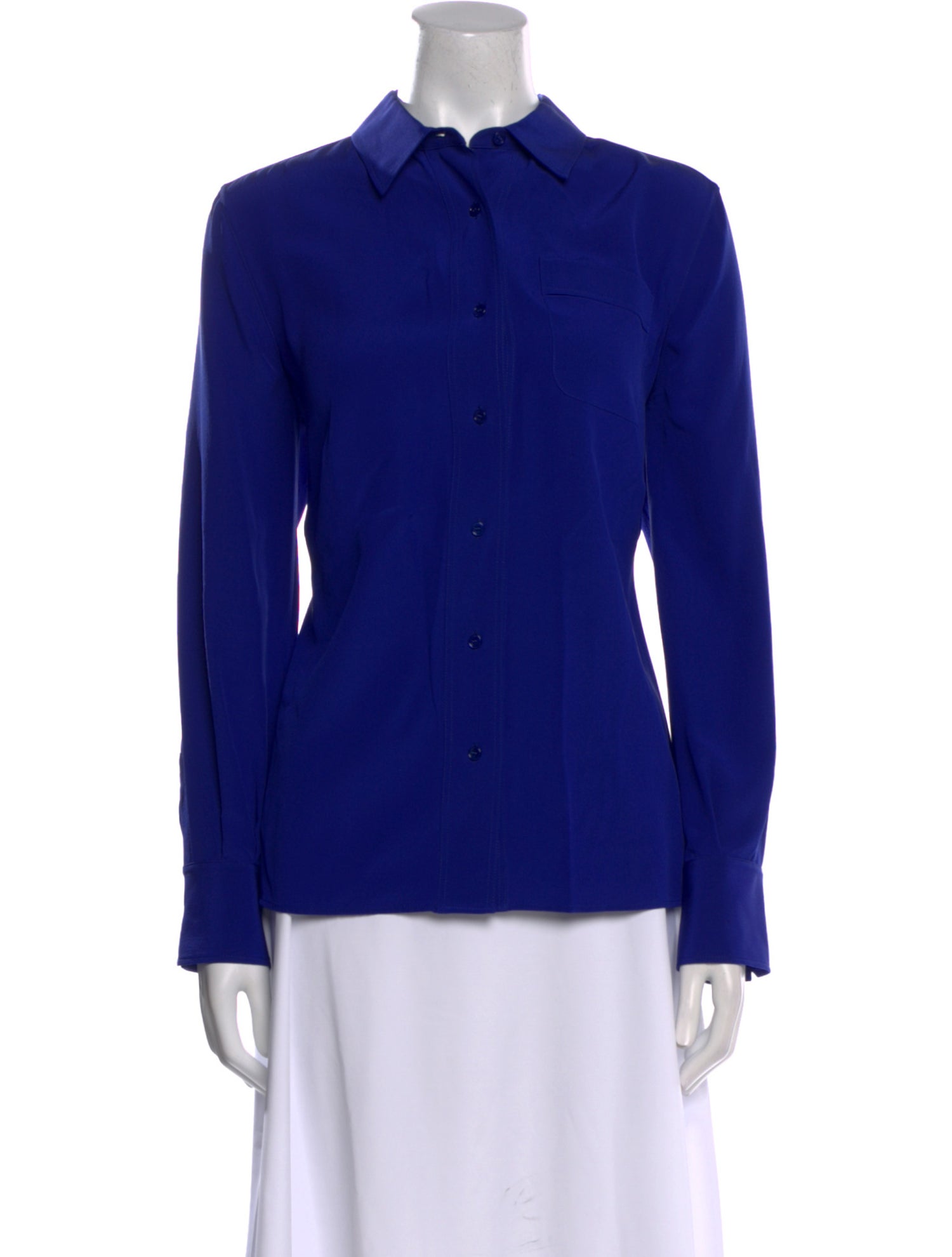 Akris Silk Long Sleeve Button-Up Top
