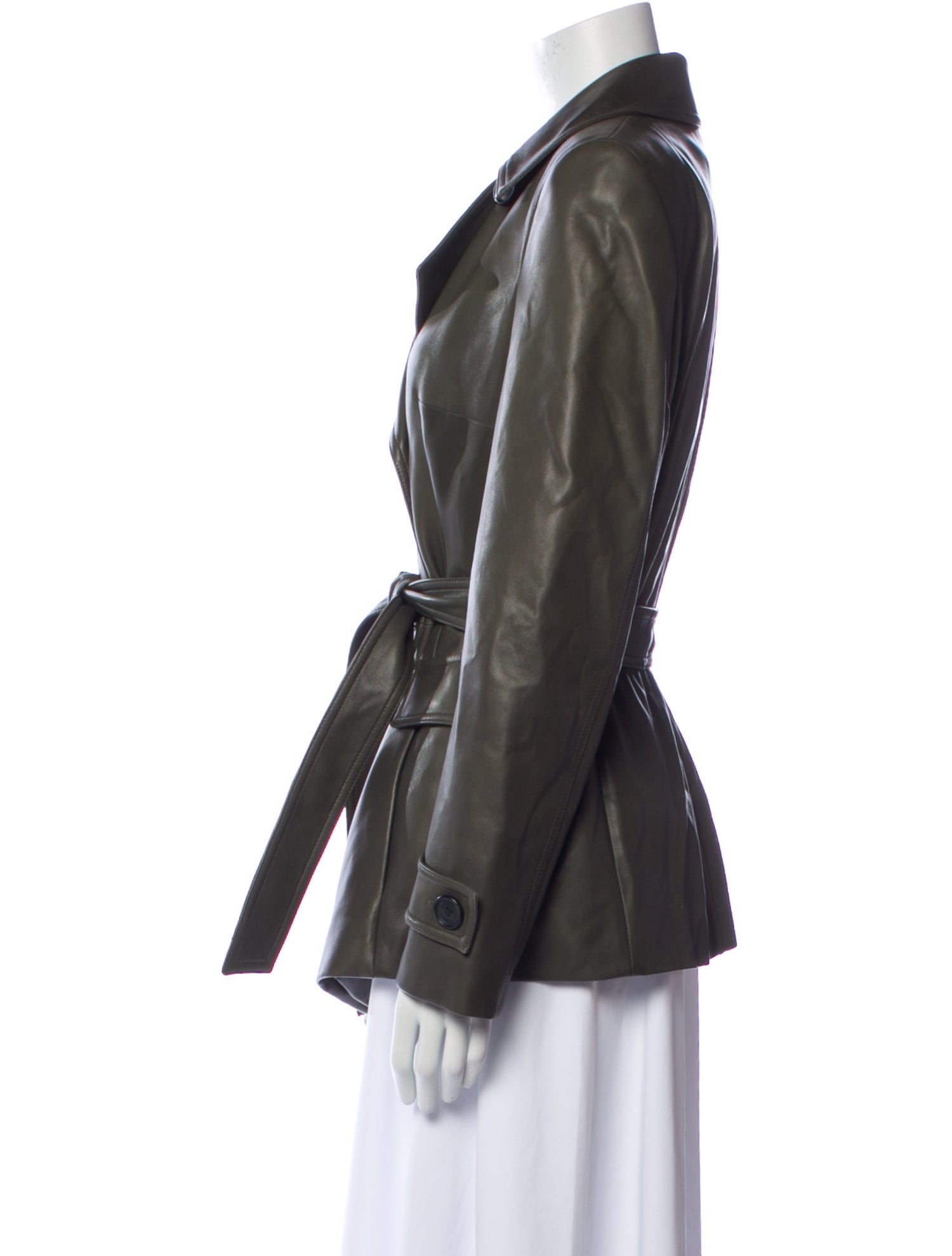 Akris Lamb Leather Trench Coat