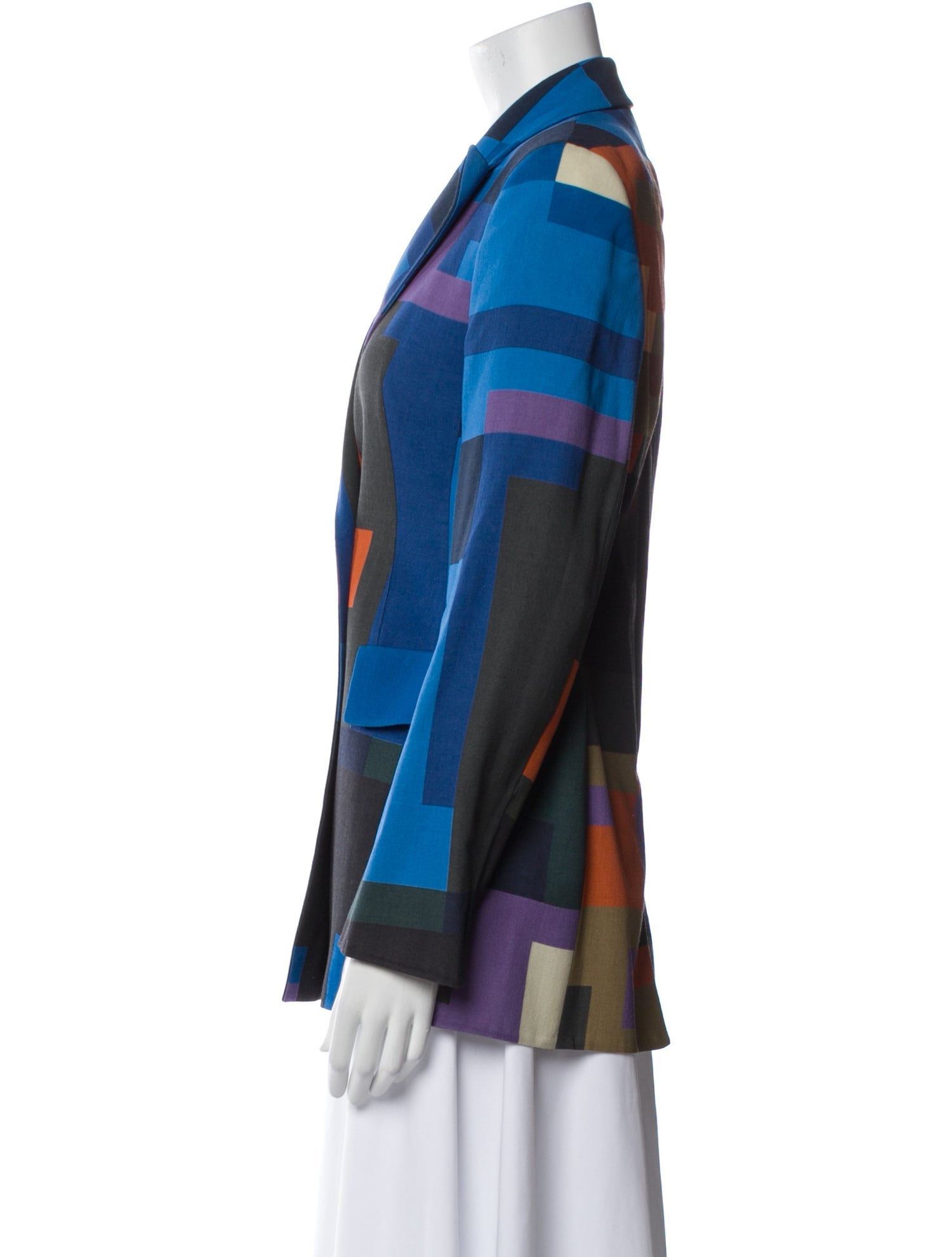 Akris Virgin Wool Colorblock Pattern Blazer w/ Tags