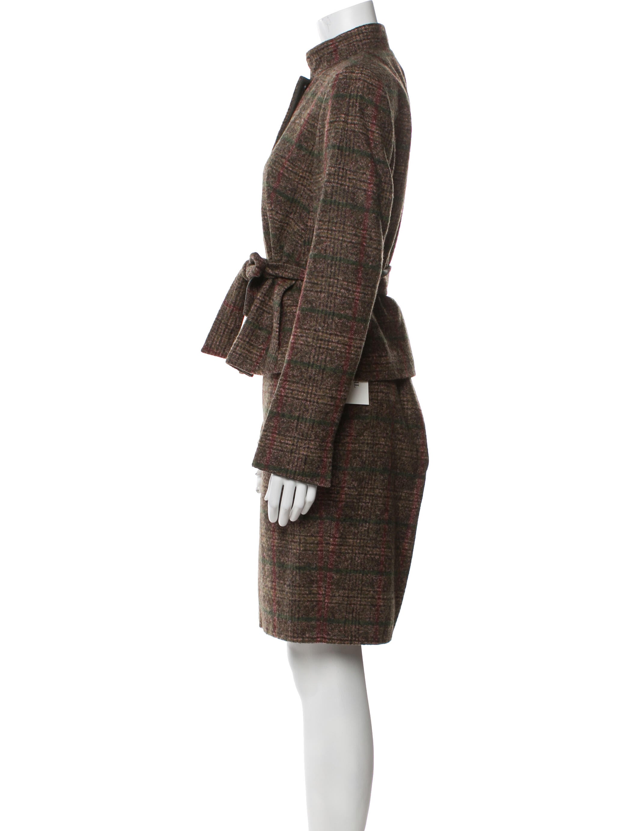 Akris Alpaca Tweed Pattern Skirt Suit