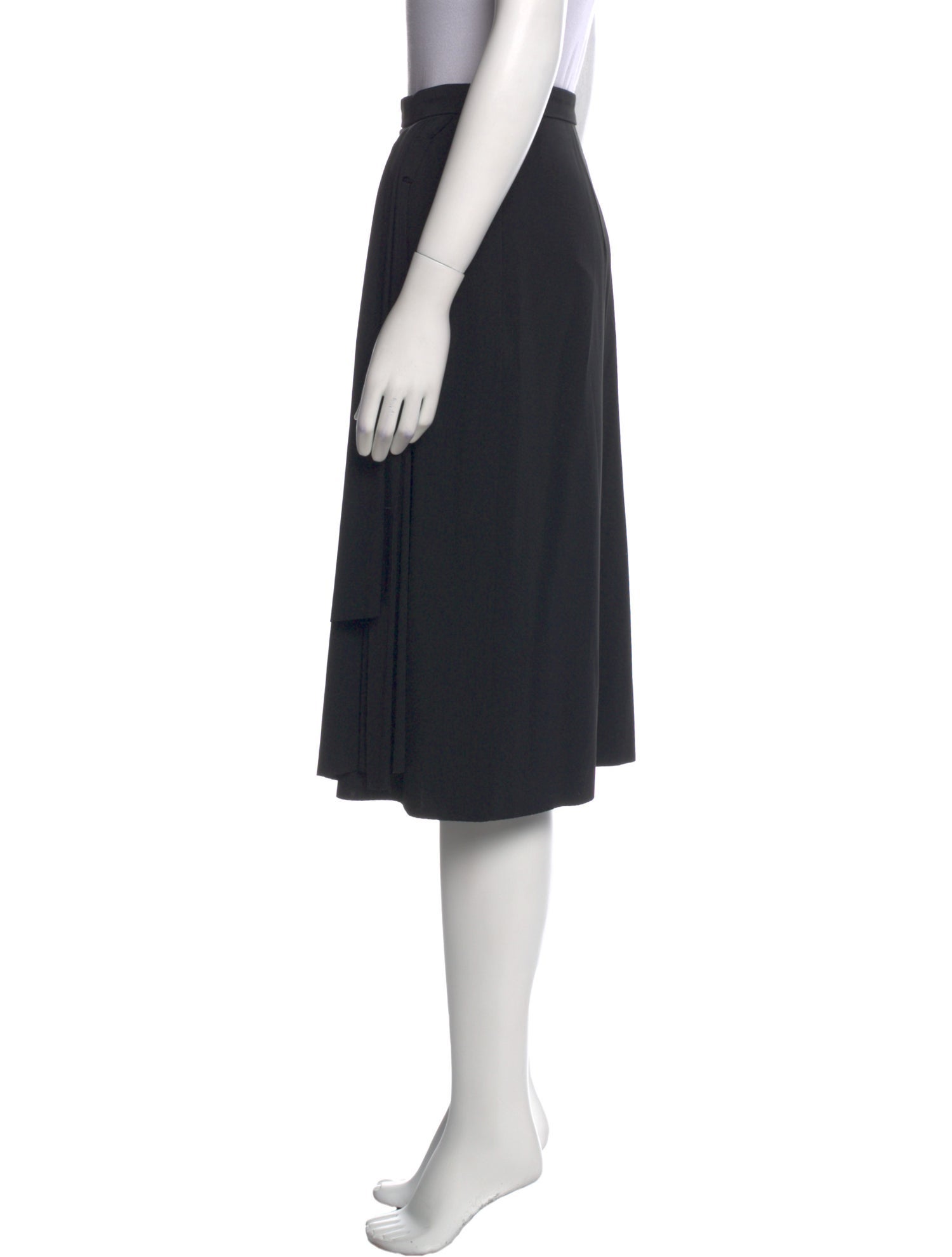 Akris Pleated Accents Knee-Length Skirt