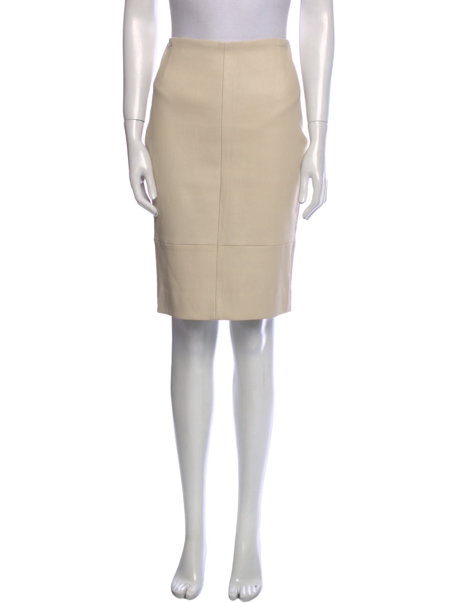 Akris Lamb Leather Knee-Length Skirt