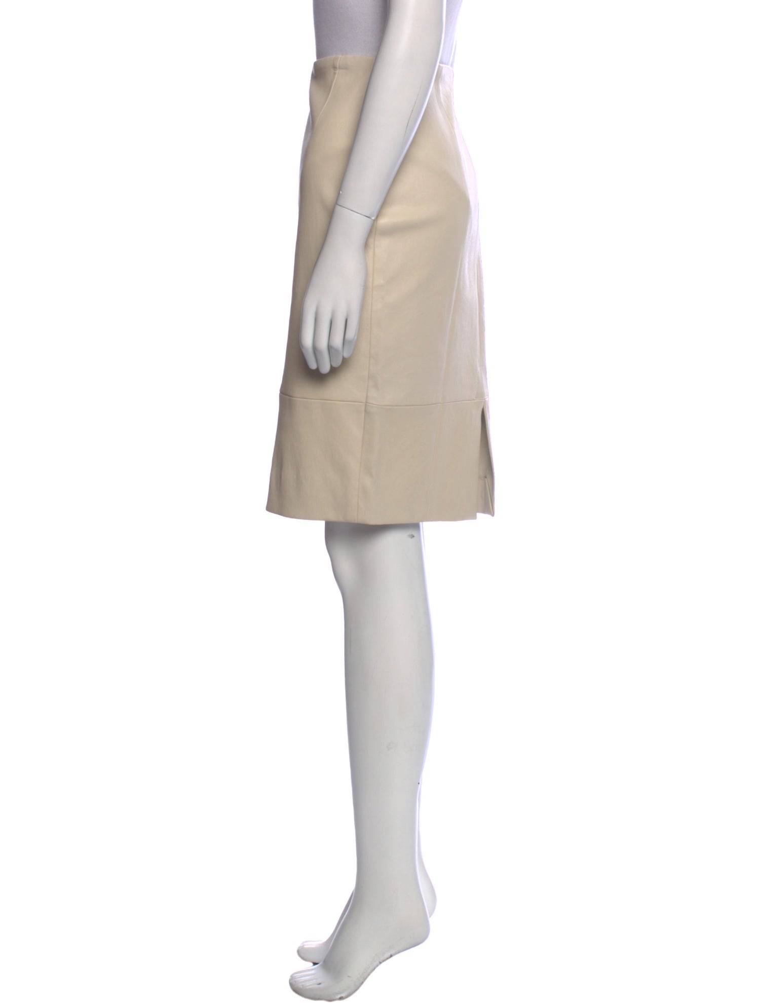 Akris Lamb Leather Knee-Length Skirt