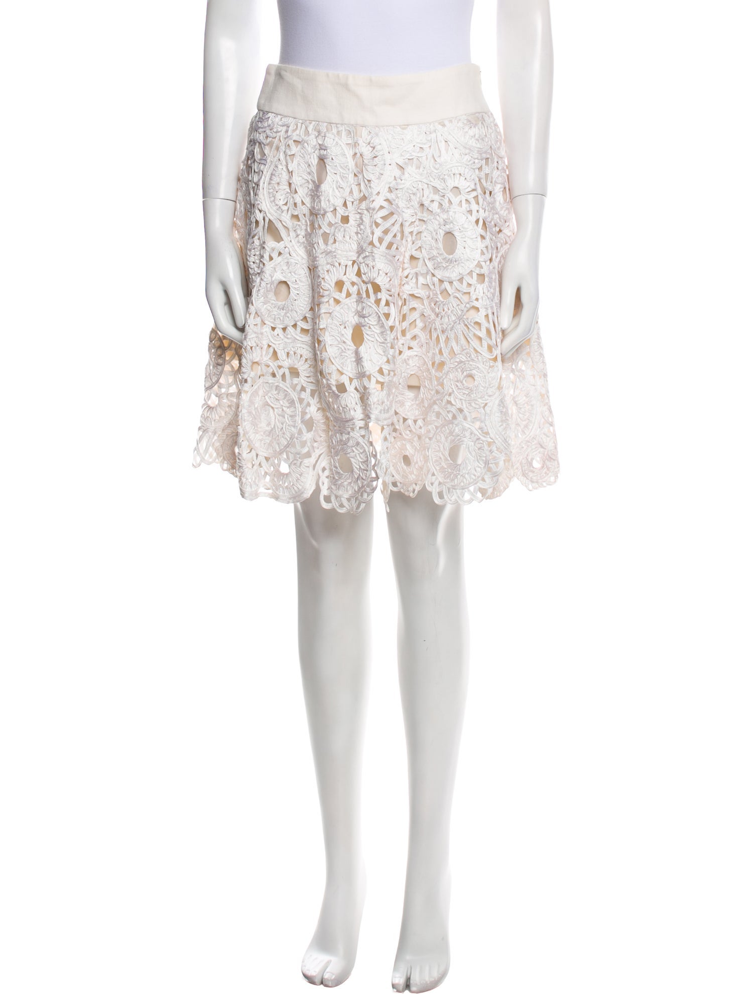 Akris Lace Pattern Knee-Length Skirt