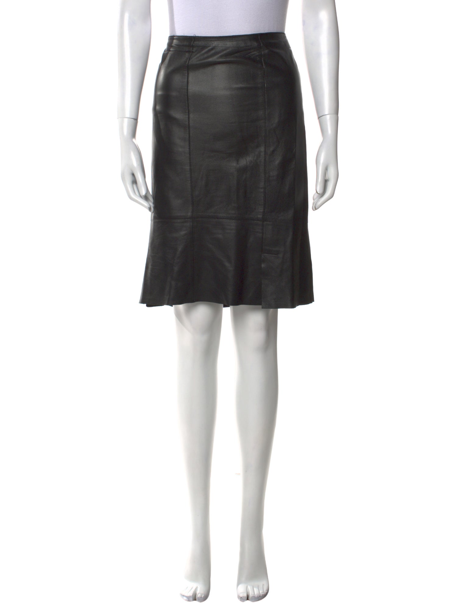 Akris Lambskin Knee-Length Skirt