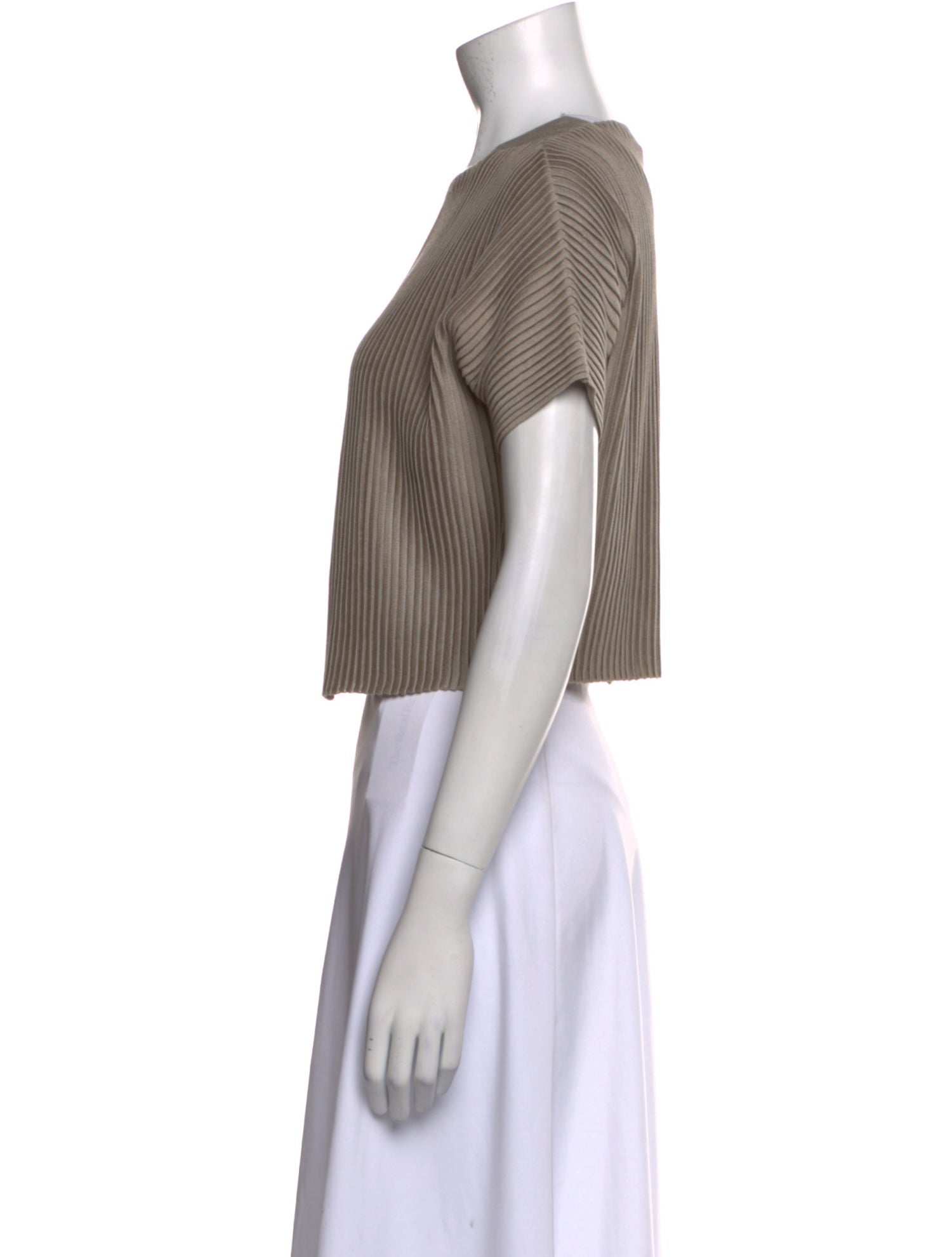 Akris Silk Square Neckline Crop Top