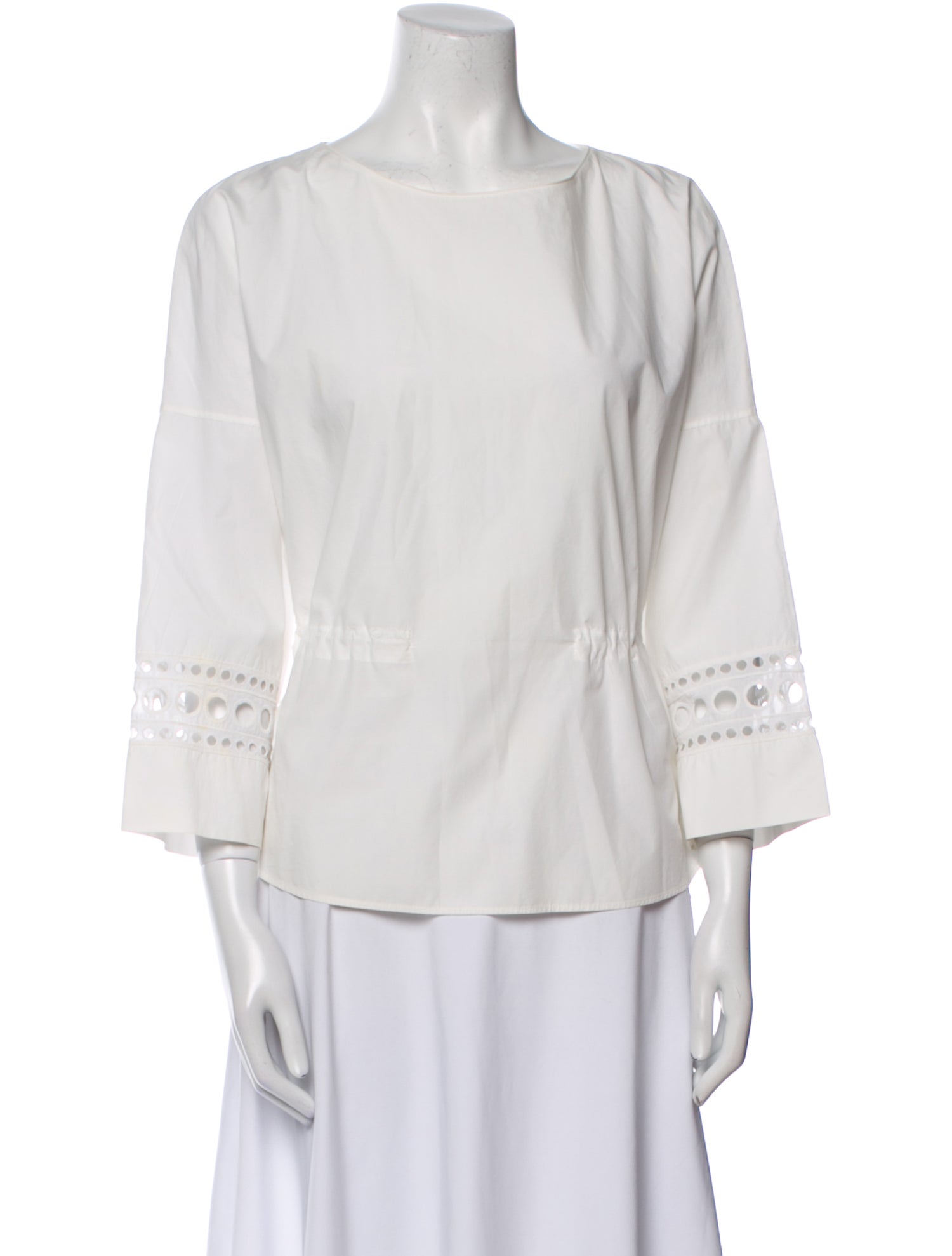 Akris Bateau Neckline Three-Quarter Sleeve Blouse