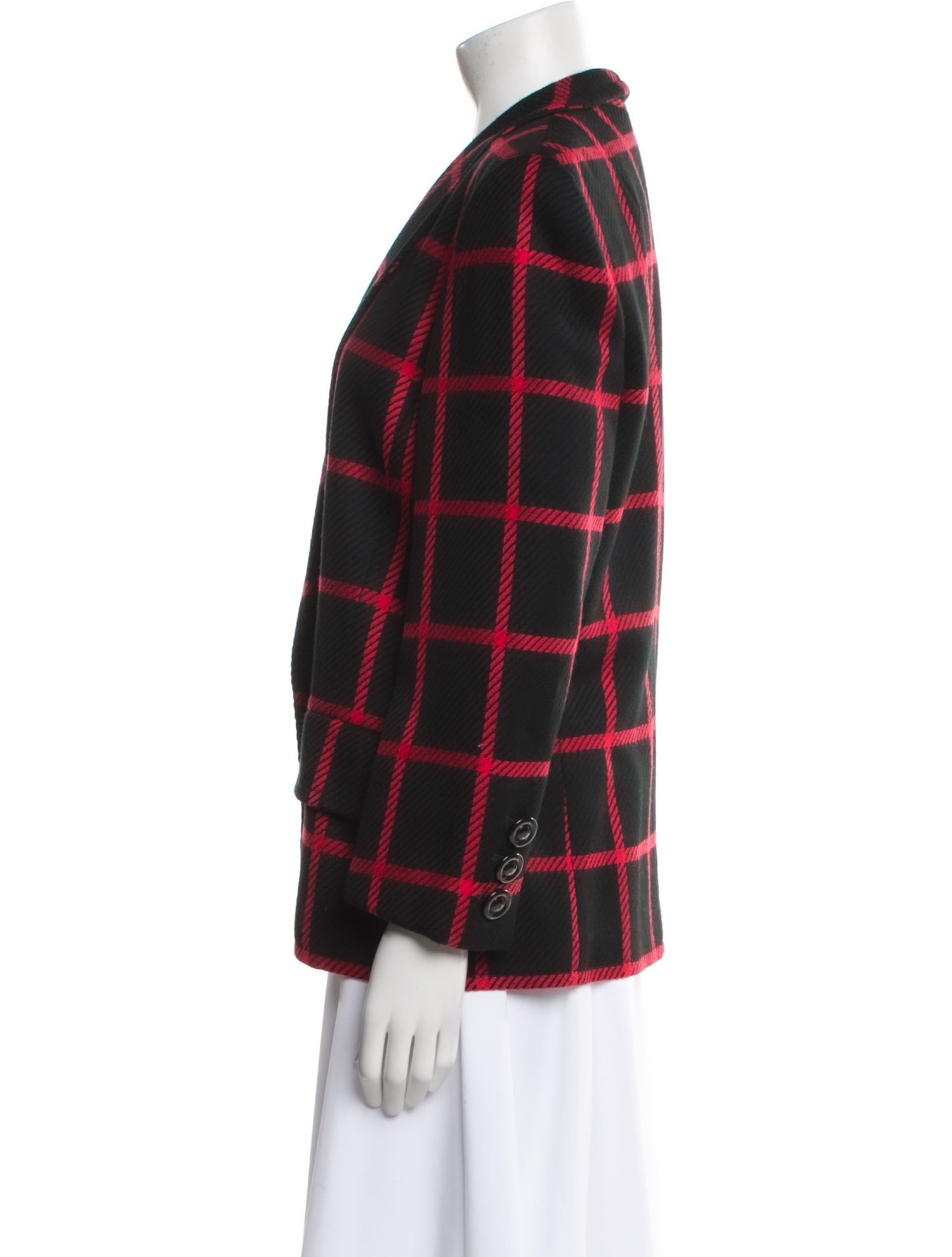 Akris Wool Plaid Print Blazer