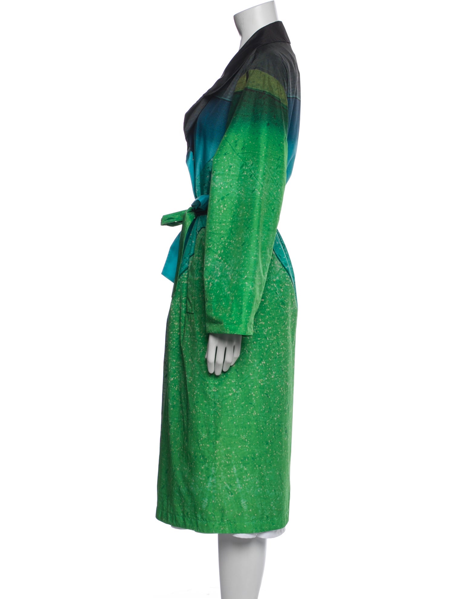 Akris Colorblock Pattern Trench Coat