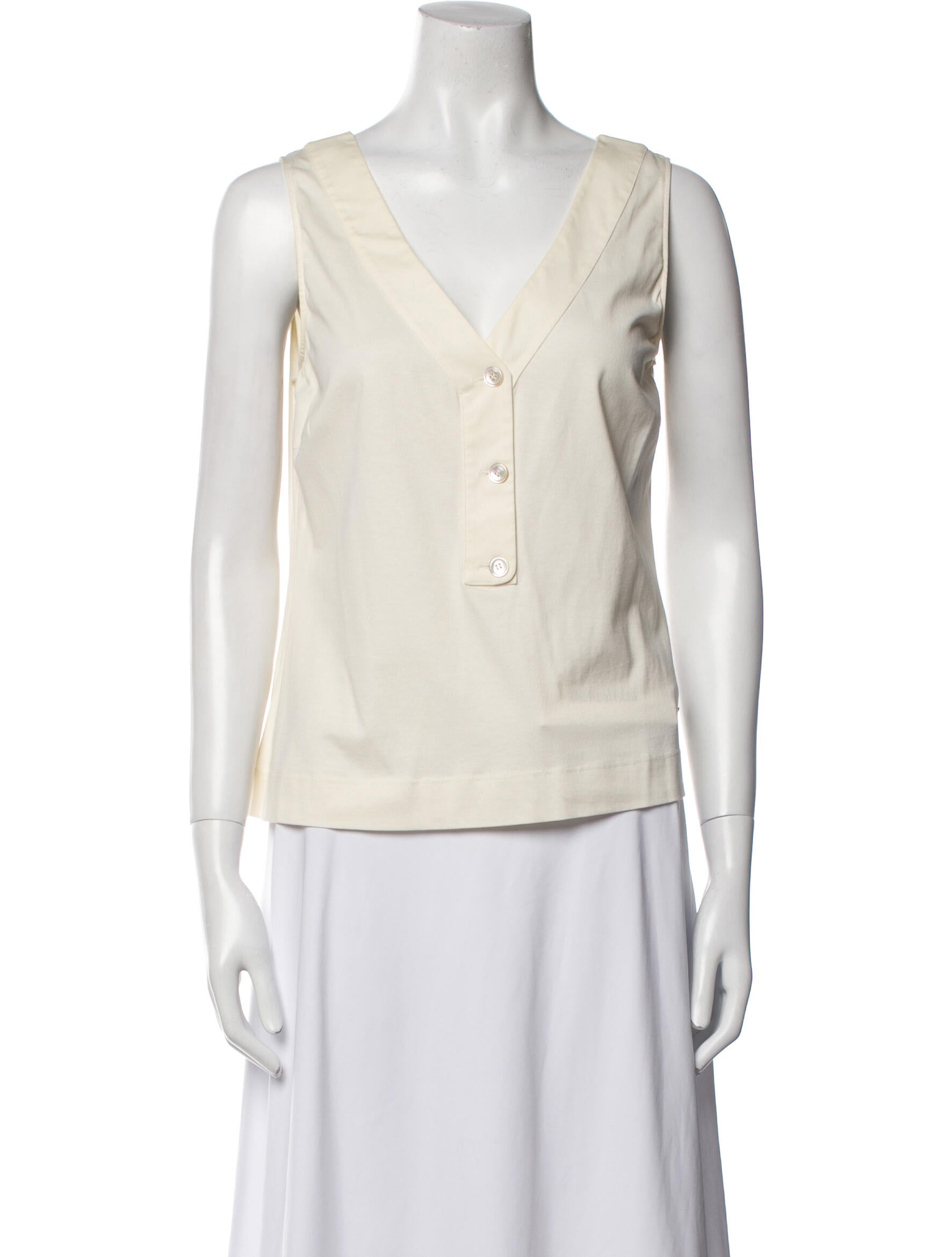 Akris V-Neck Sleeveless Top