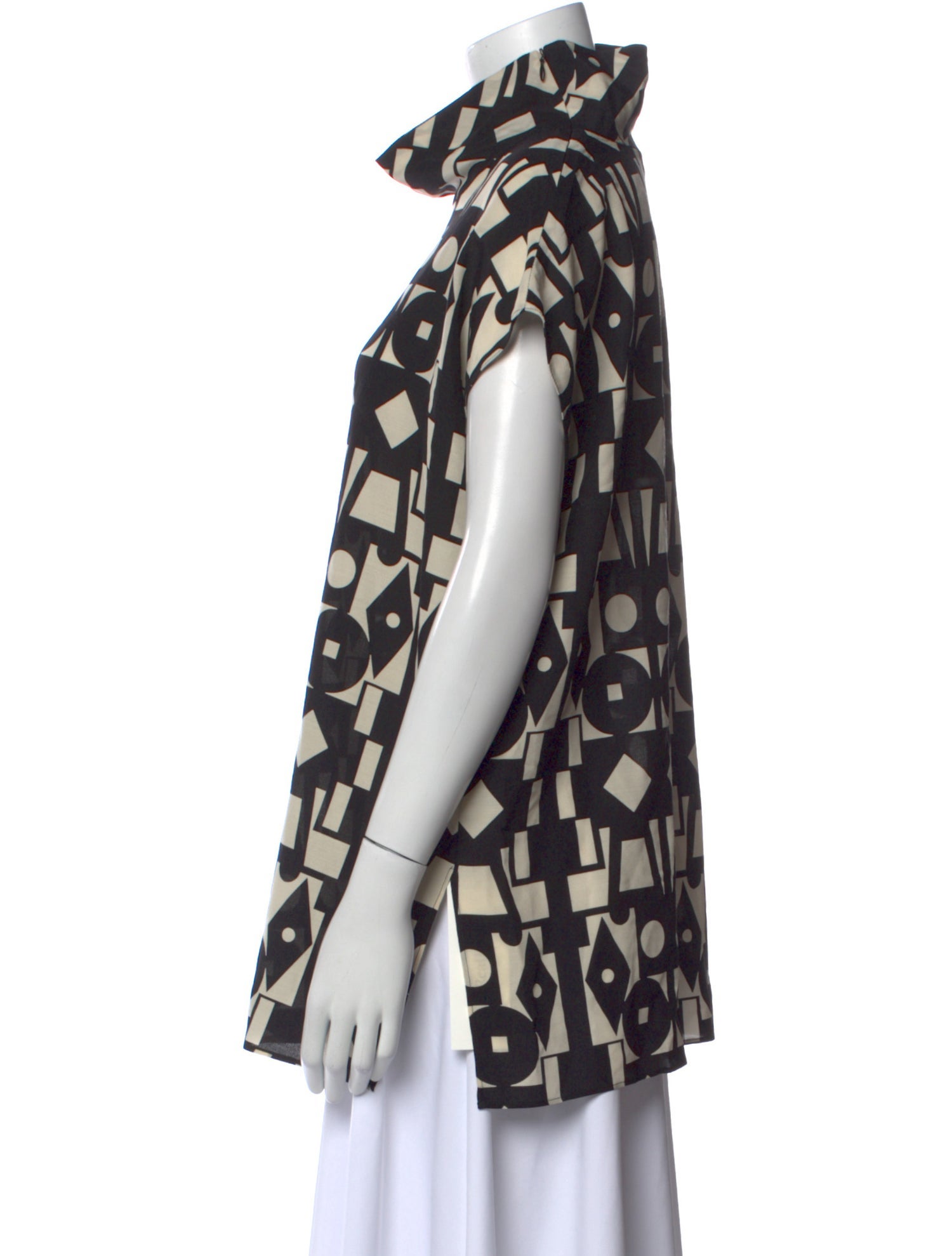 Akris Wool Printed Button-Up Top