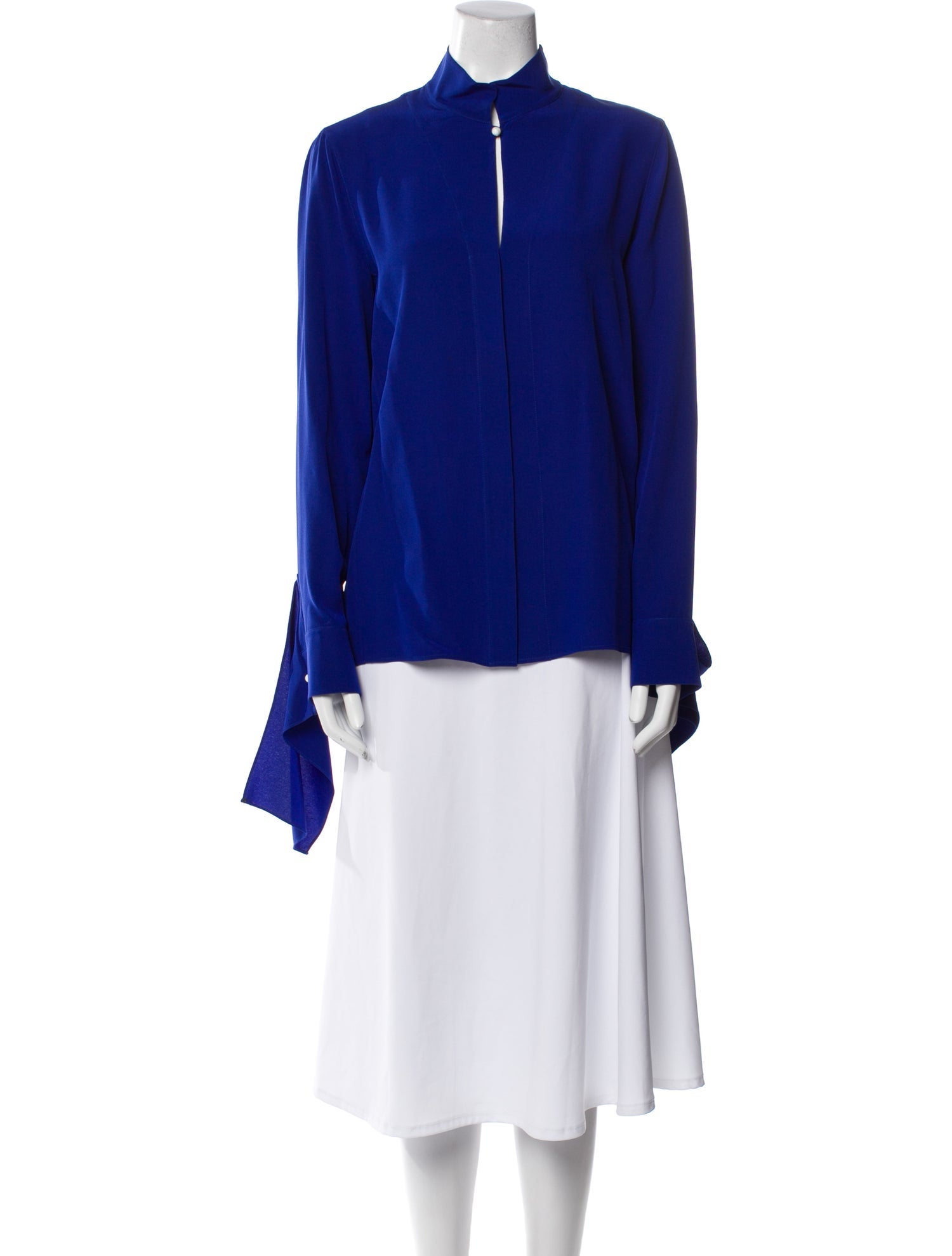 Akris Silk Mock Neck Blouse