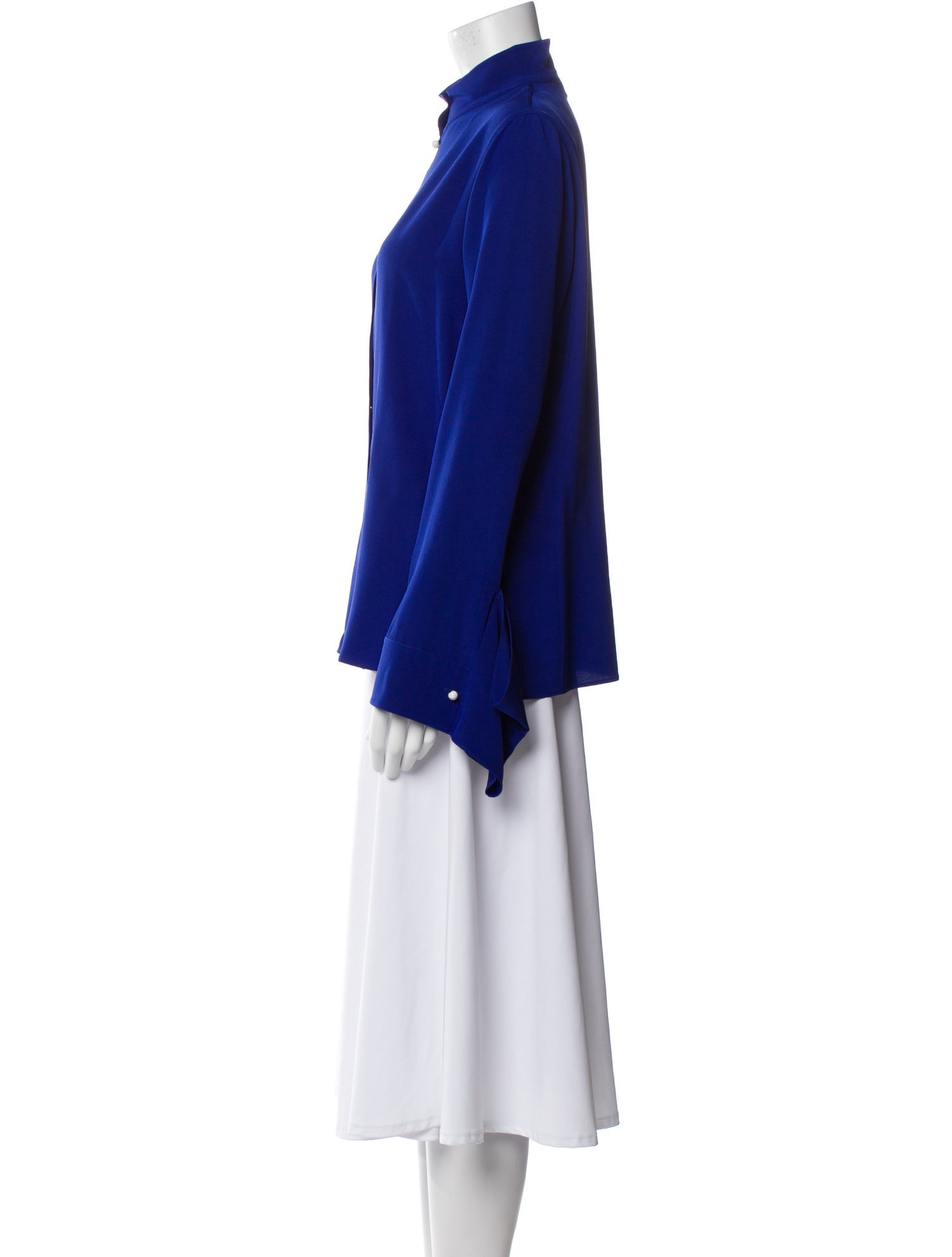 Akris Silk Mock Neck Blouse