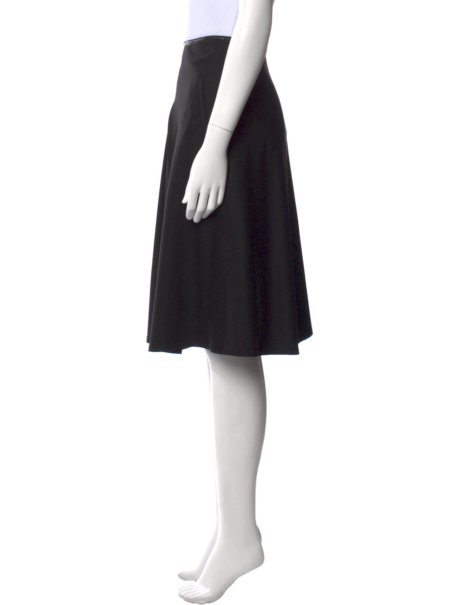 Akris Pleated Accents Knee-Length Skirt