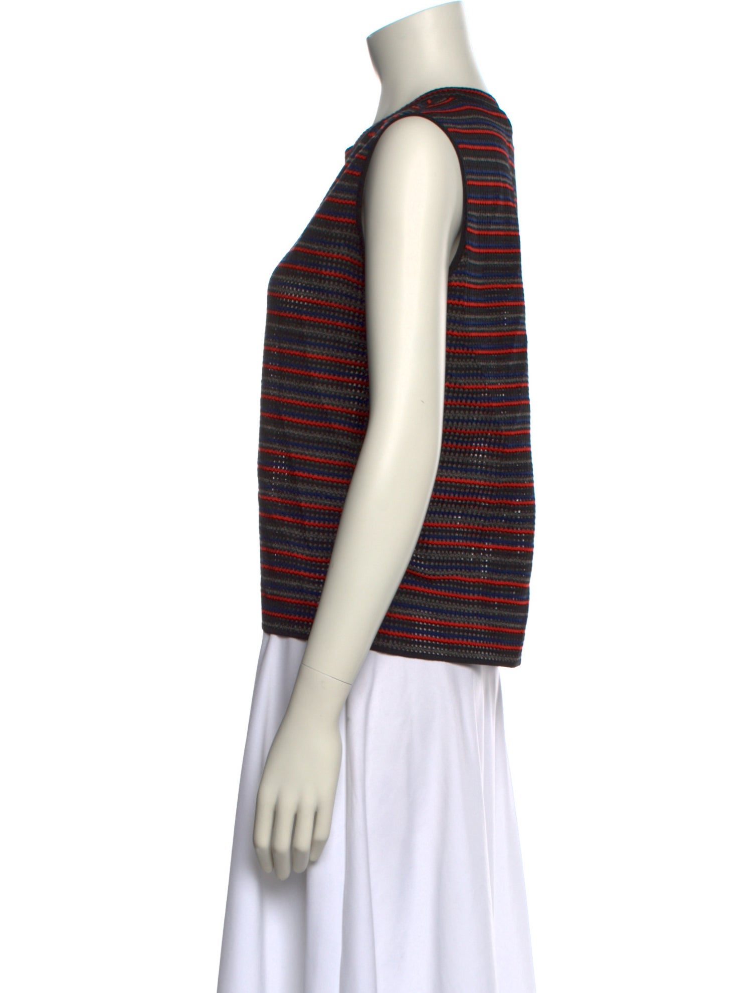 Akris Plaid Print Crew Neck Top