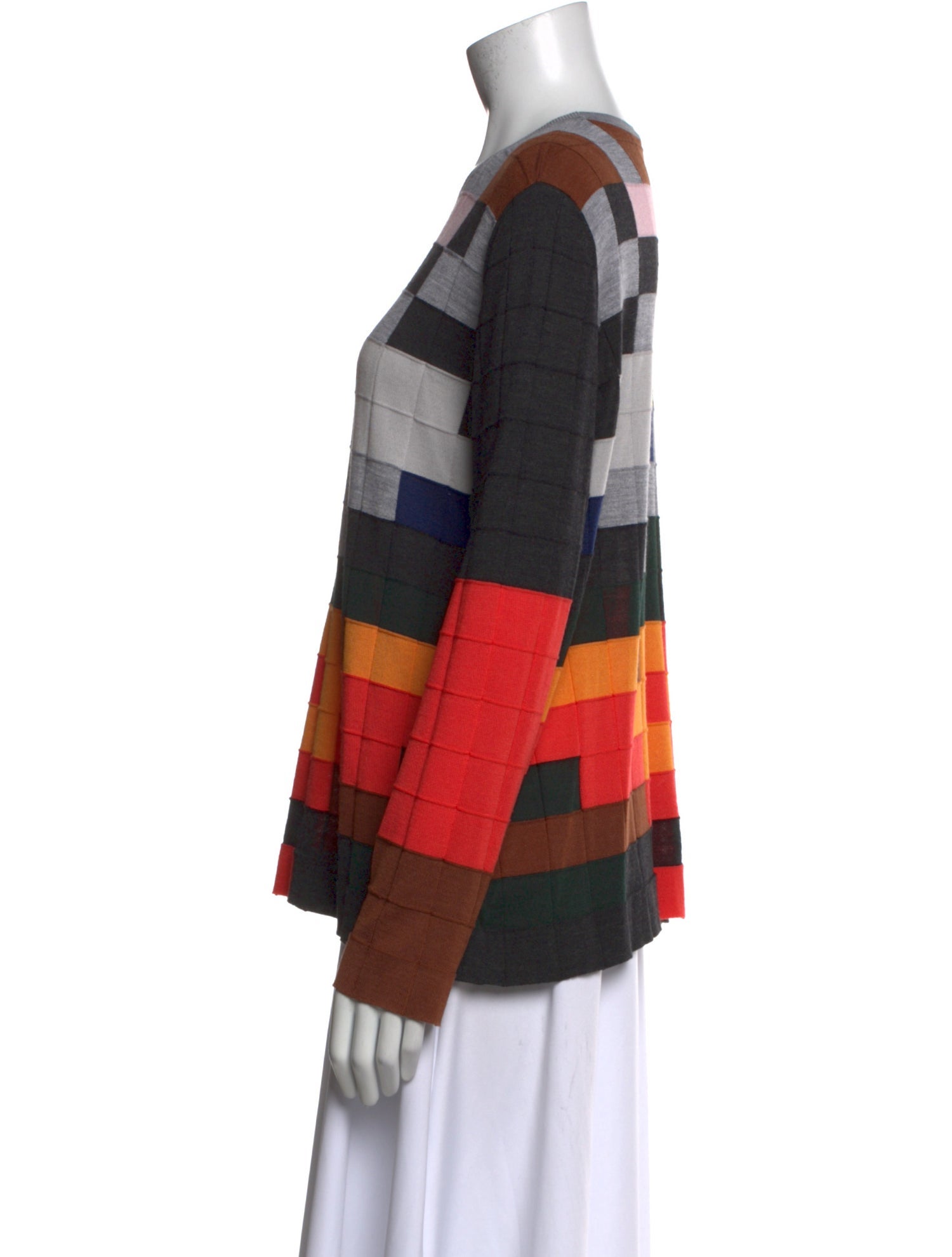 Akris Virgin Wool Plaid Print Sweater