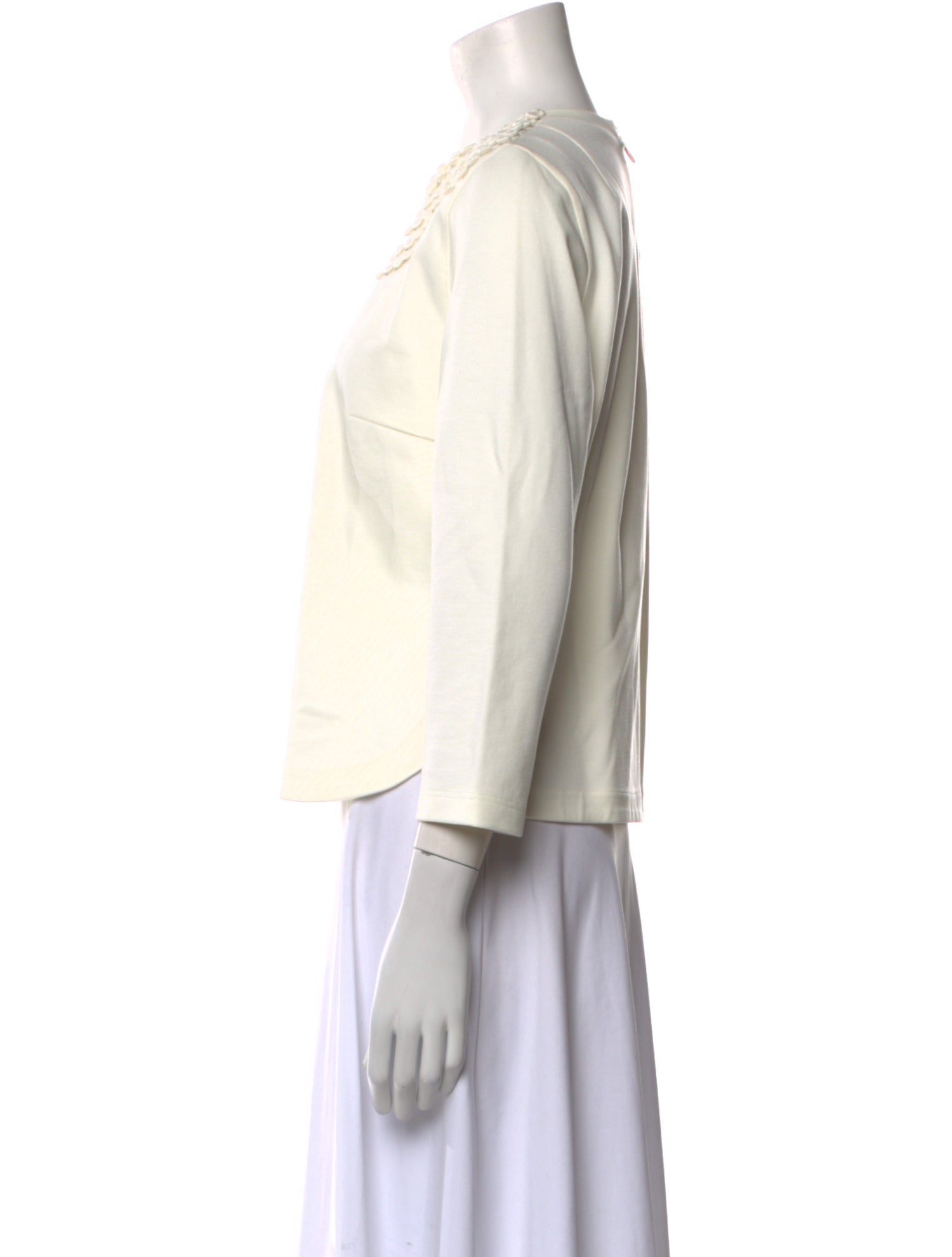 Akris Crew Neck Three-Quarter Sleeve Top