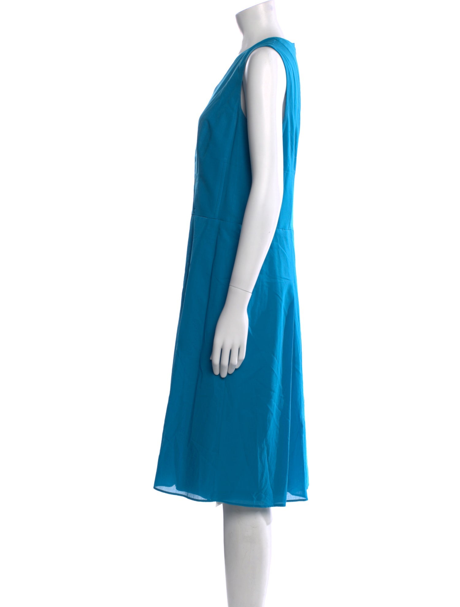 Akris V-Neck Knee-Length Dress