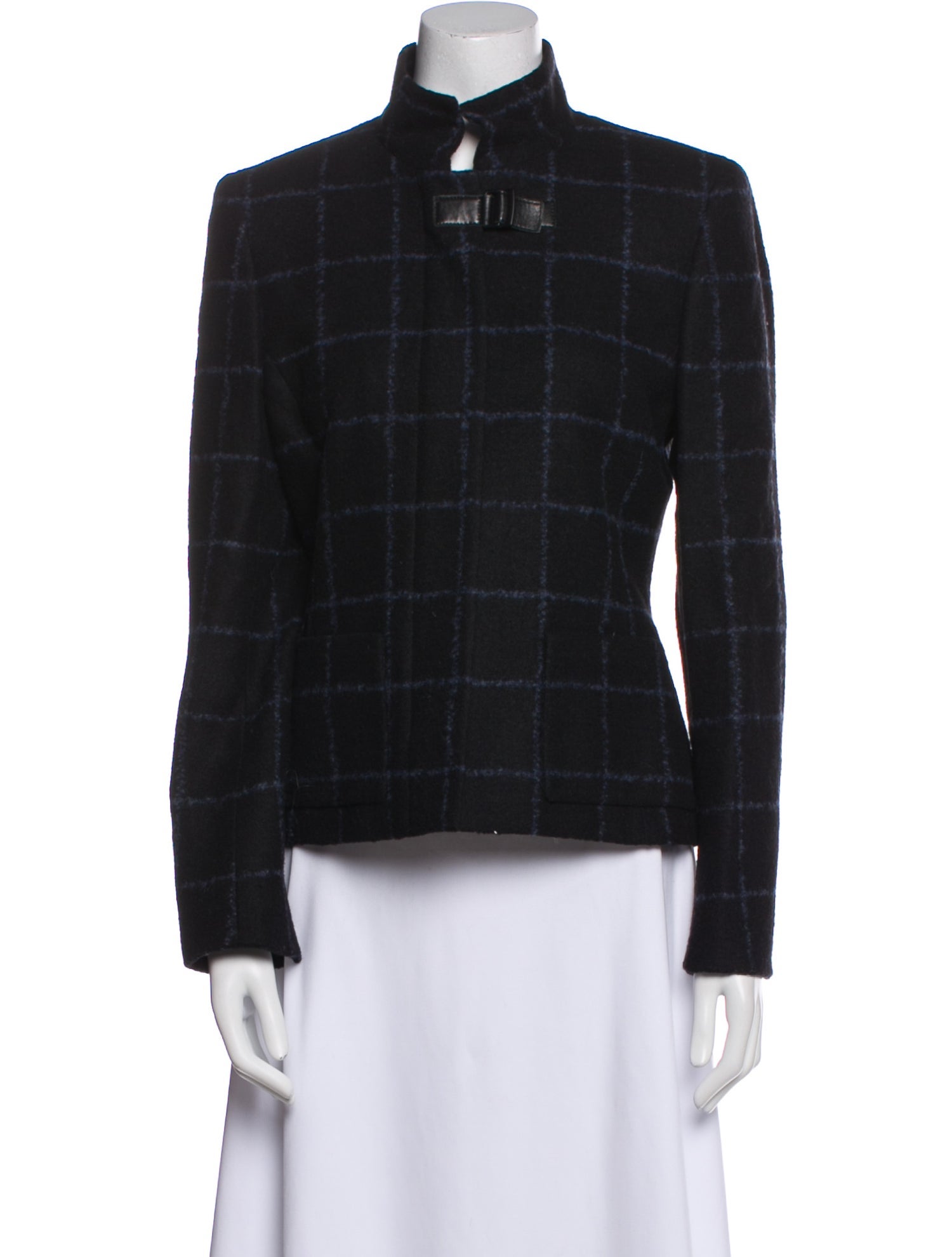 Akris Silk Plaid Print Blazer