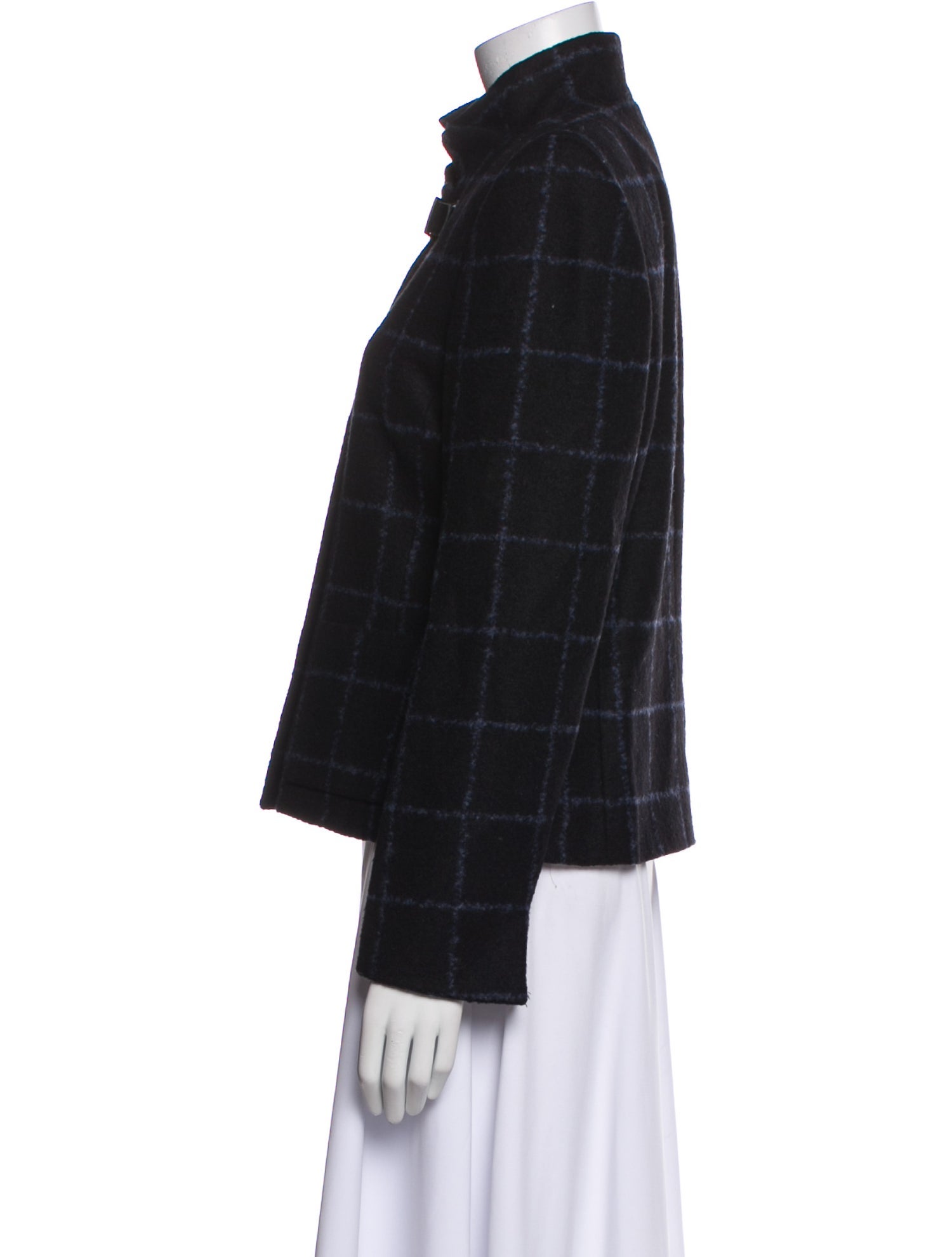 Akris Silk Plaid Print Blazer
