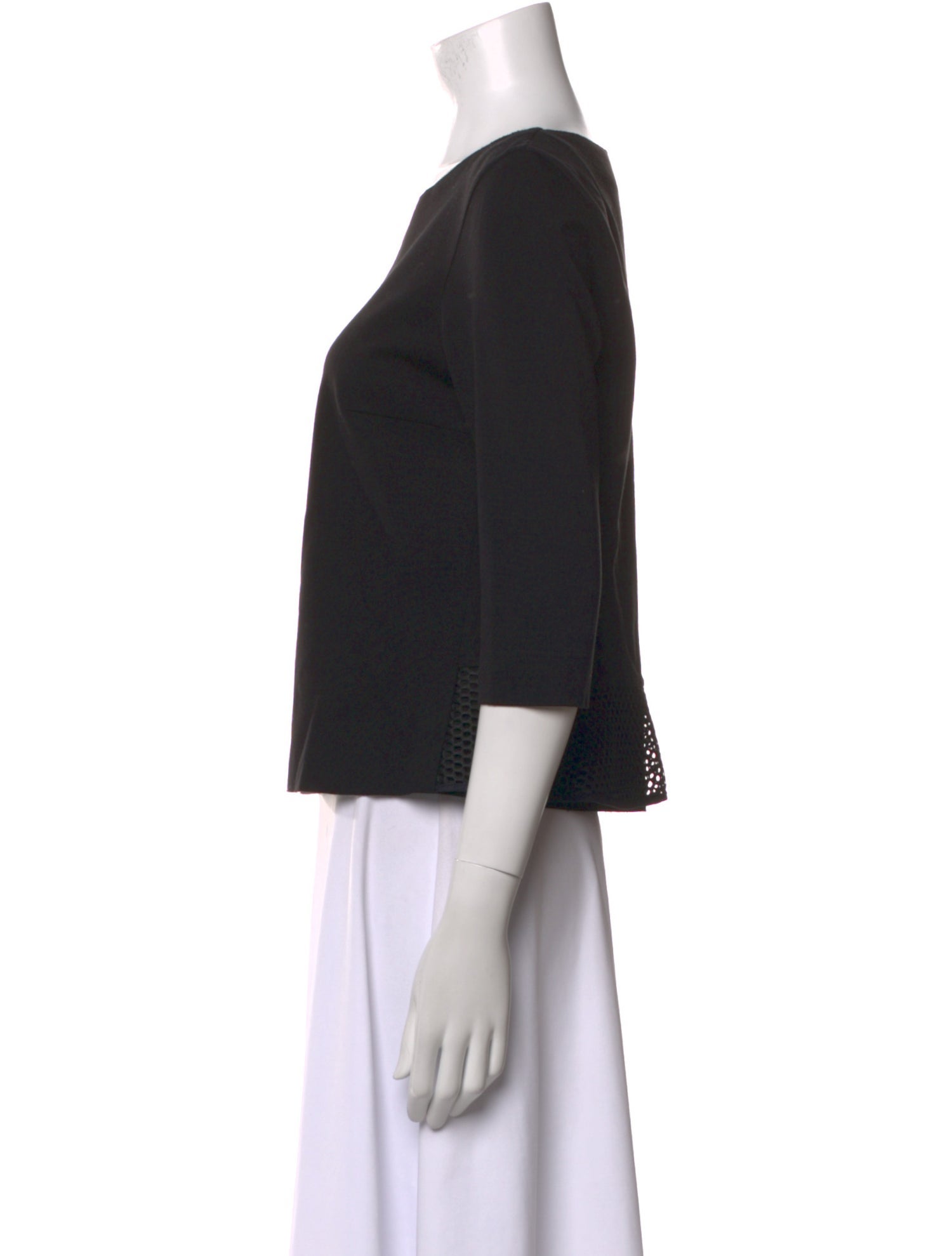 Akris Bateau Neckline Three-Quarter Sleeve Top