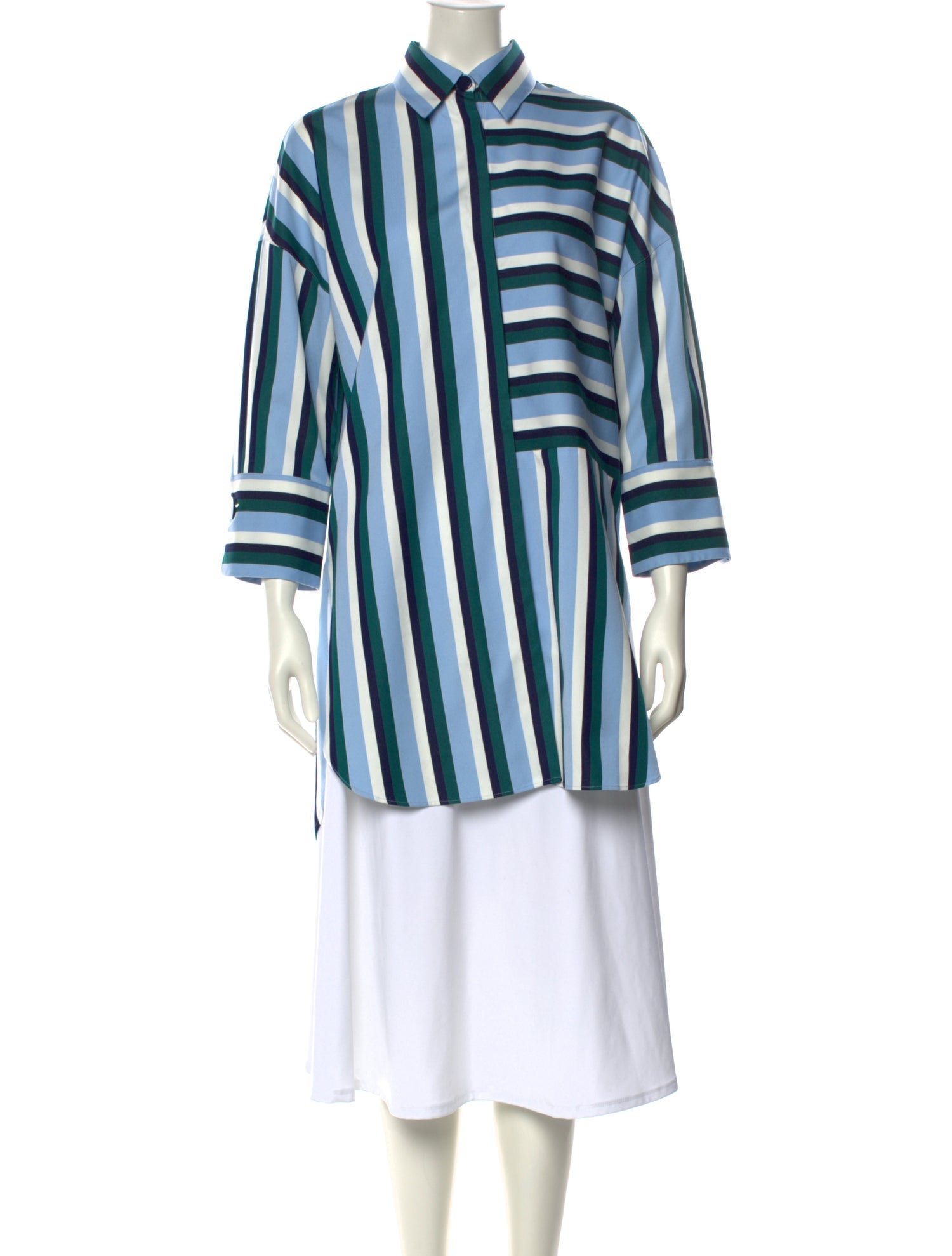 Akris Striped Long Sleeve Tunic