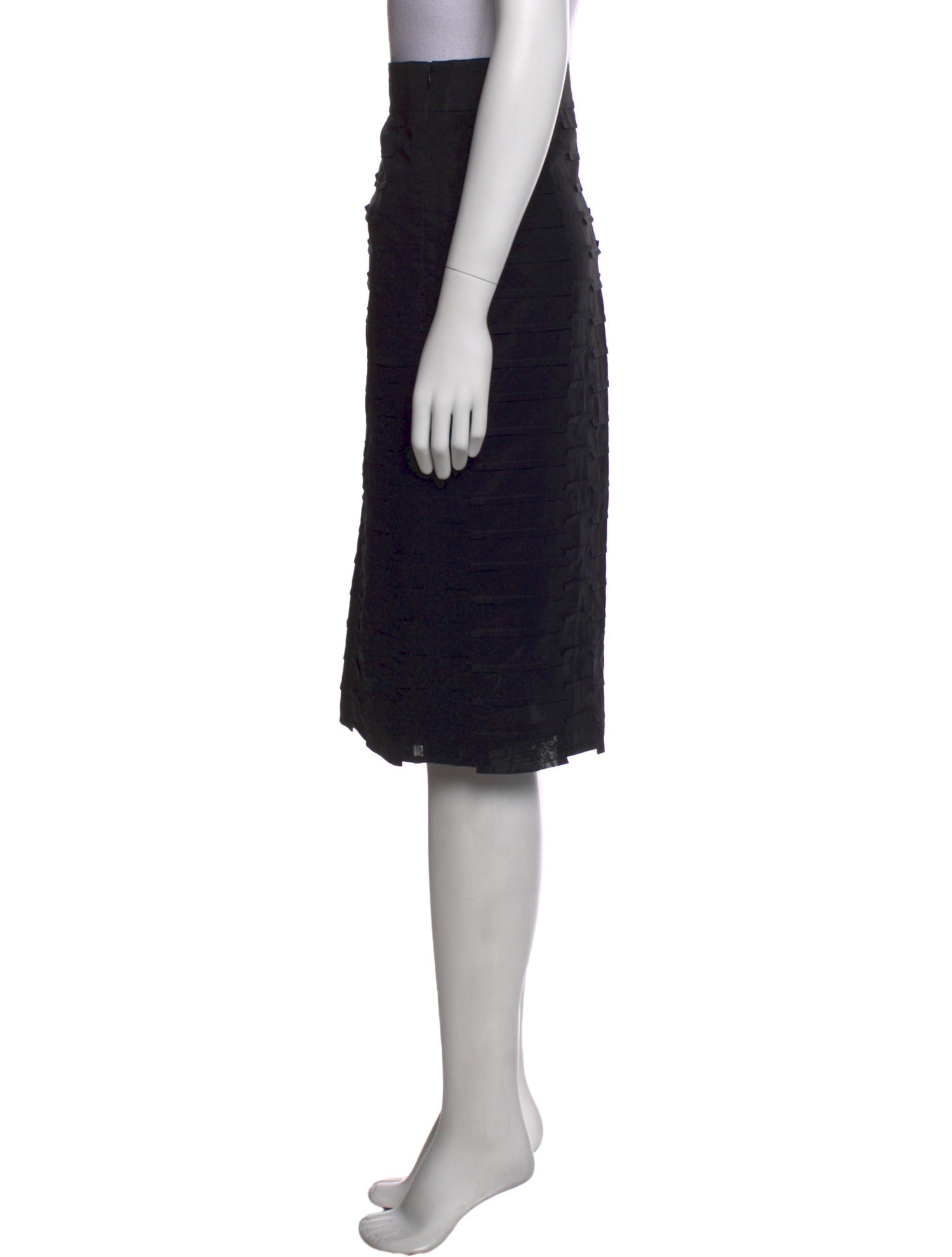 Akris Pleated Accents Knee-Length Skirt