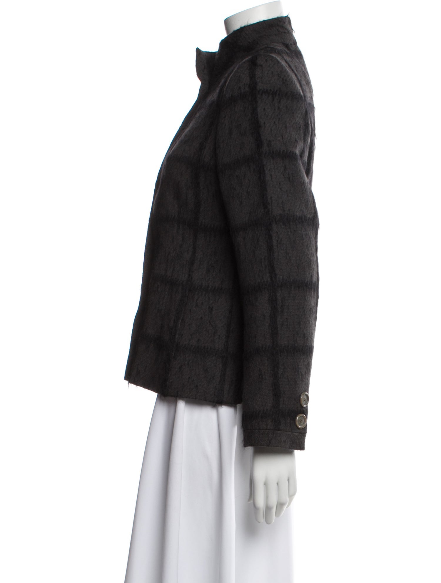 Akris Wool Plaid Print Jacket