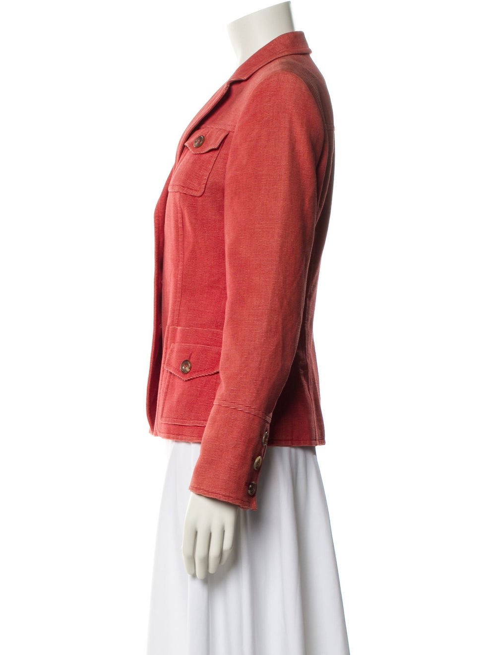 Akris Blazer Orange Pointed Collar Patch Pockets & - image 2