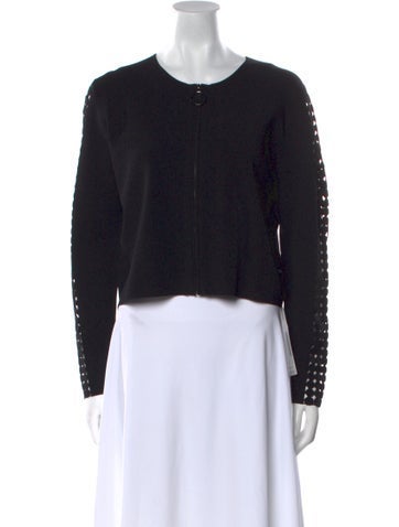Pre-owned Akris Silk Crew Neck Crop Top In Black