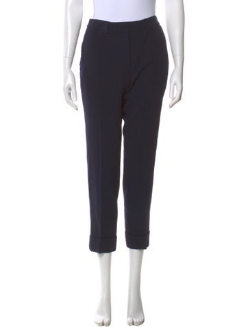 Pre-owned Akris Wool Straight Leg Pants In Gray