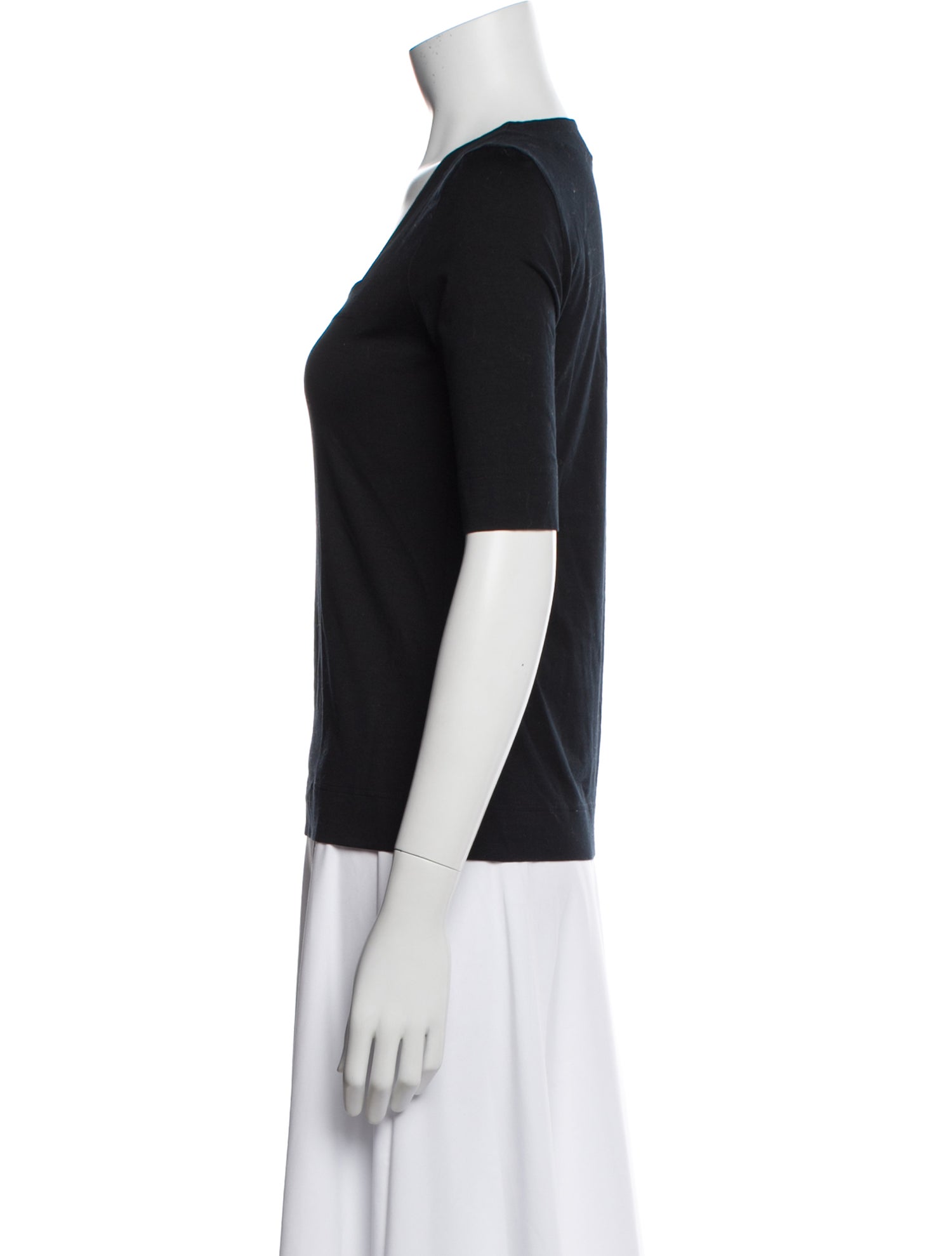 Akris Punto Square Neckline Short Sleeve Top